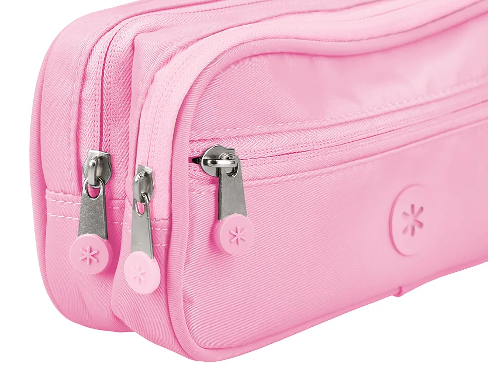 Fourre-tout antartik rectangulaire 2 compartiments modele fusion flex 100x60x220mm coloris rose