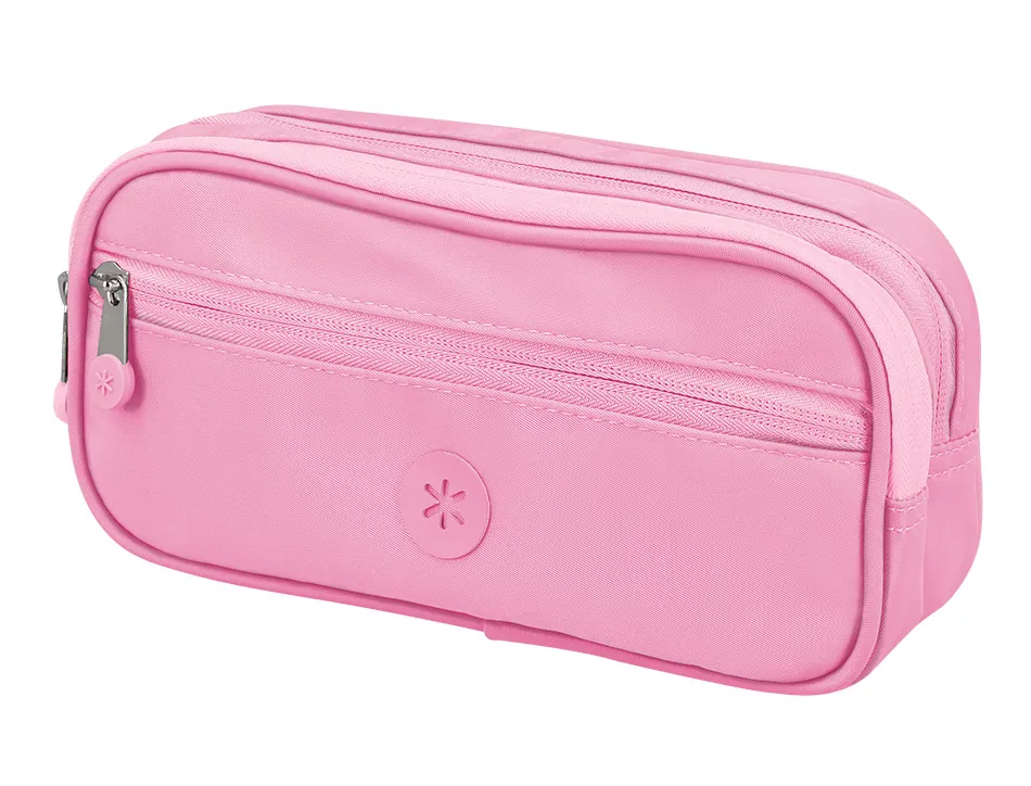 Fourre-tout antartik rectangulaire 2 compartiments modele fusion flex 100x60x220mm coloris rose