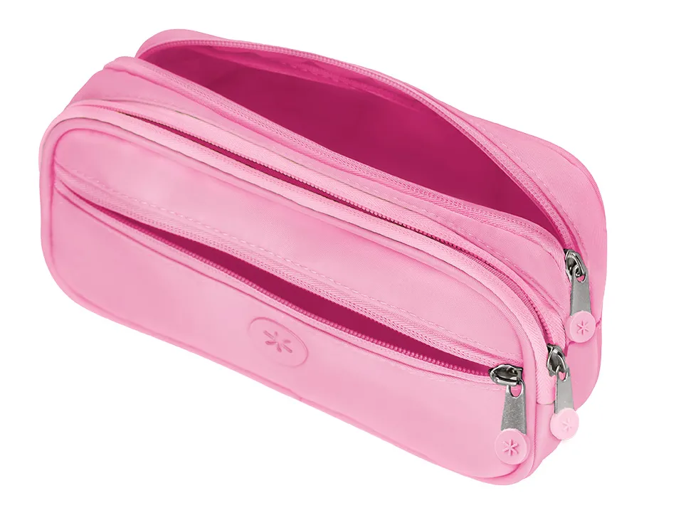 Fourre-tout antartik rectangulaire 2 compartiments modele fusion flex 100x60x220mm coloris rose