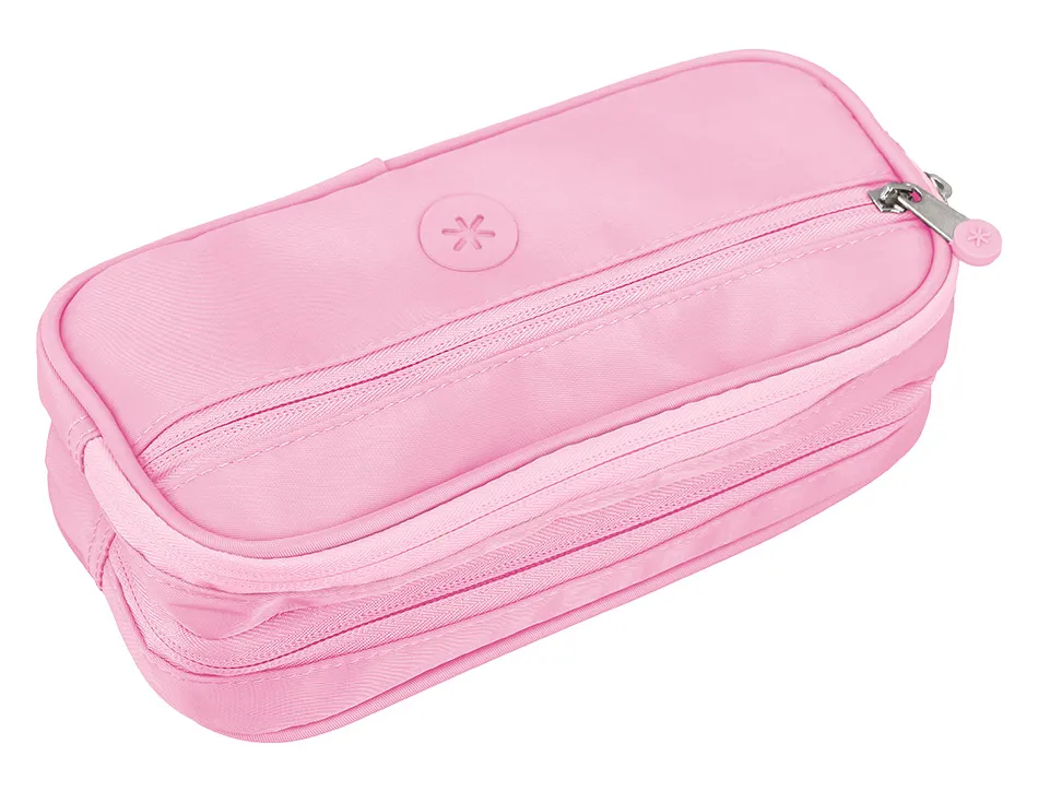 Fourre-tout antartik rectangulaire 2 compartiments modele fusion flex 100x60x220mm coloris rose