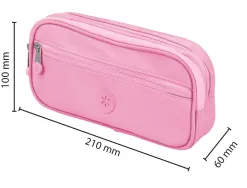 Fourre-tout antartik rectangulaire 2 compartiments modele fusion flex 100x60x220mm coloris rose