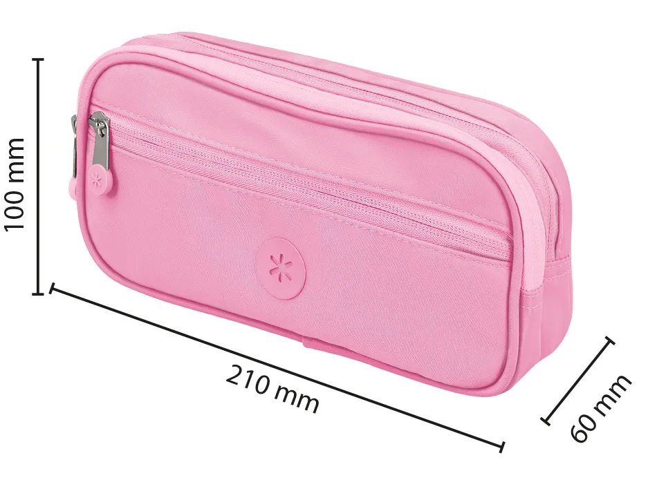 Fourre-tout antartik rectangulaire 2 compartiments modele fusion flex 100x60x220mm coloris rose