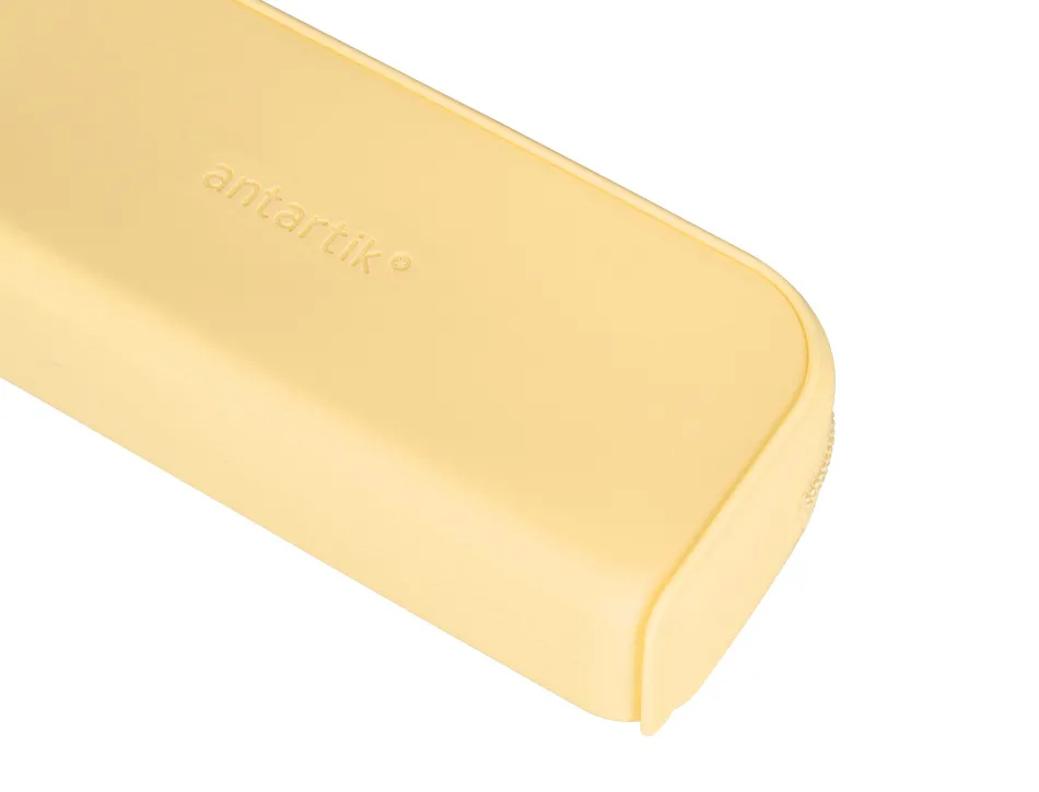 Fourre-tout antartik rectangulaire 1 compartiment en silicone modele prisma 185x50x75mm coloris jaune