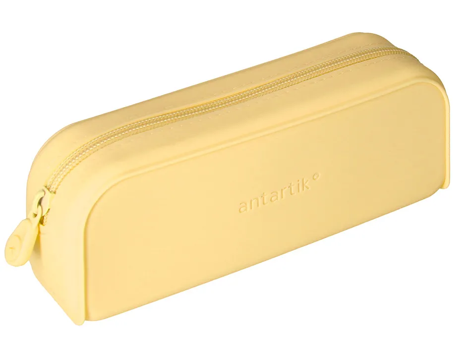 Fourre-tout antartik rectangulaire 1 compartiment en silicone modele prisma 185x50x75mm coloris jaune