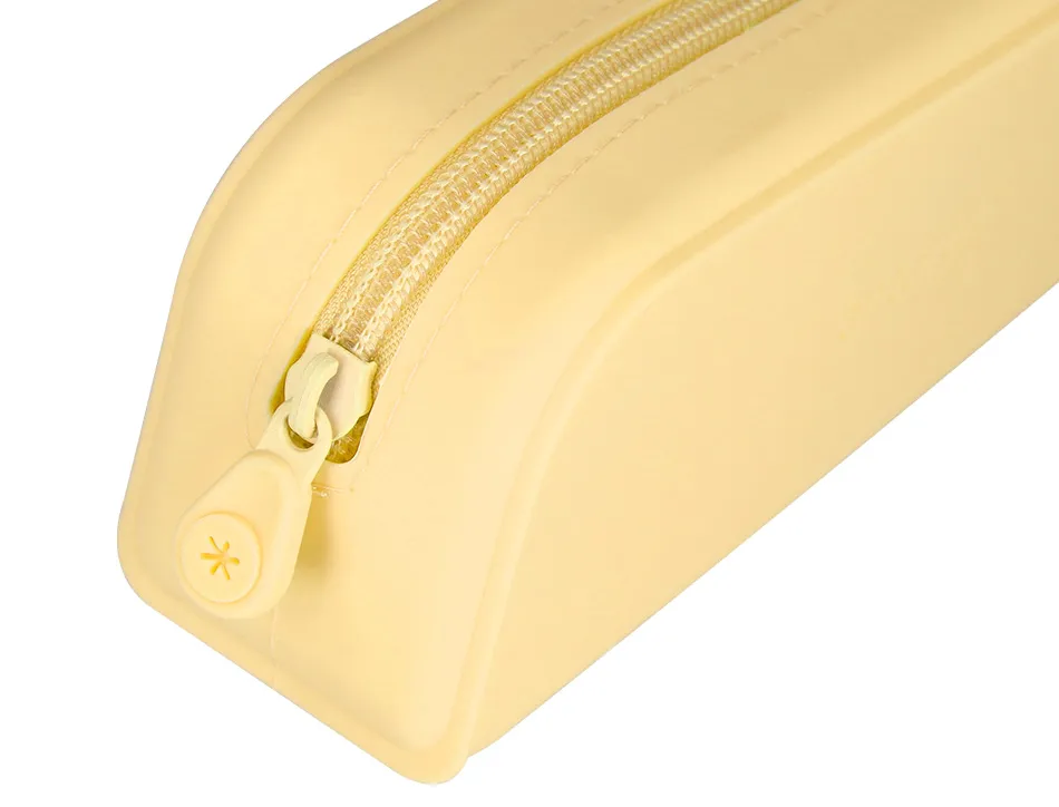 Fourre-tout antartik rectangulaire 1 compartiment en silicone modele prisma 185x50x75mm coloris jaune