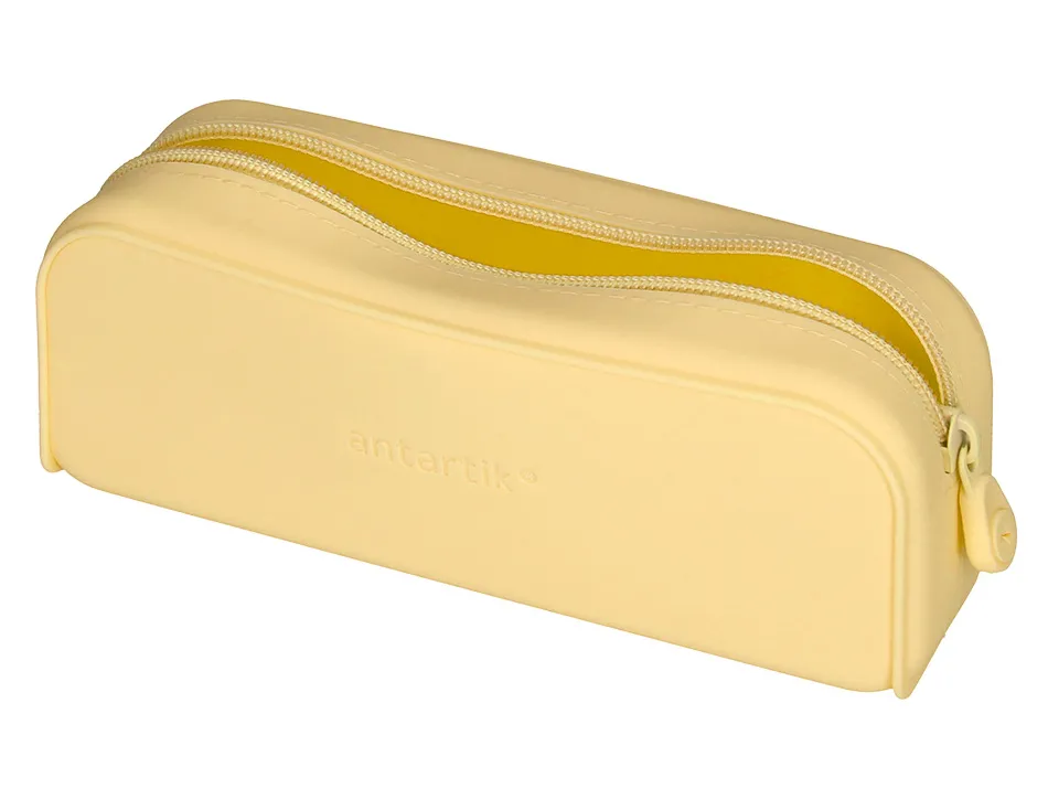 Fourre-tout antartik rectangulaire 1 compartiment en silicone modele prisma 185x50x75mm coloris jaune