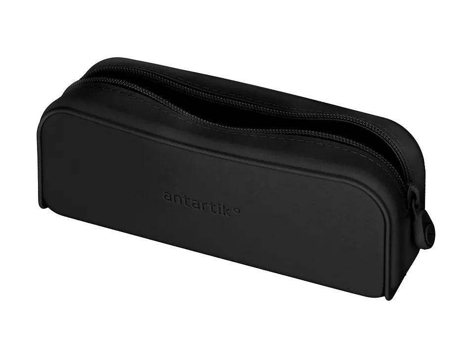 Fourre-tout antartik rectangulaire 1 compartiment en silicone modele prisma 185x50x75mm coloris noir