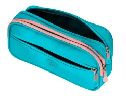Fourre-tout antartik rectangulaire 2 compartiments modele fusion flex 100x60x220mm coloris turquoise