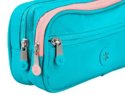 Fourre-tout antartik rectangulaire 2 compartiments modele fusion flex 100x60x220mm coloris turquoise