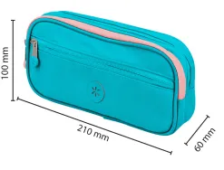 Fourre-tout antartik rectangulaire 2 compartiments modele fusion flex 100x60x220mm coloris turquoise