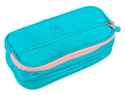 Fourre-tout antartik rectangulaire 2 compartiments modele fusion flex 100x60x220mm coloris turquoise