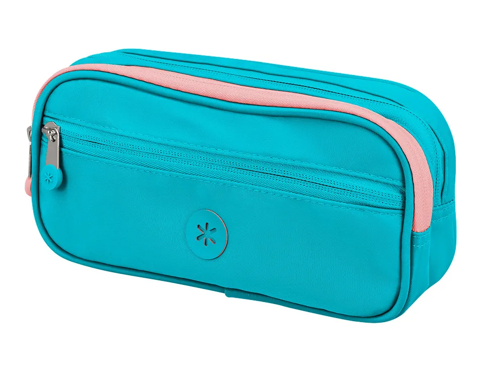 Fourre-tout antartik rectangulaire 2 compartiments modele fusion flex 100x60x220mm coloris turquoise