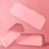 Fourre-tout antartik rectangulaire 1 compartiment en silicone modele prisma 185x50x75mm coloris rose