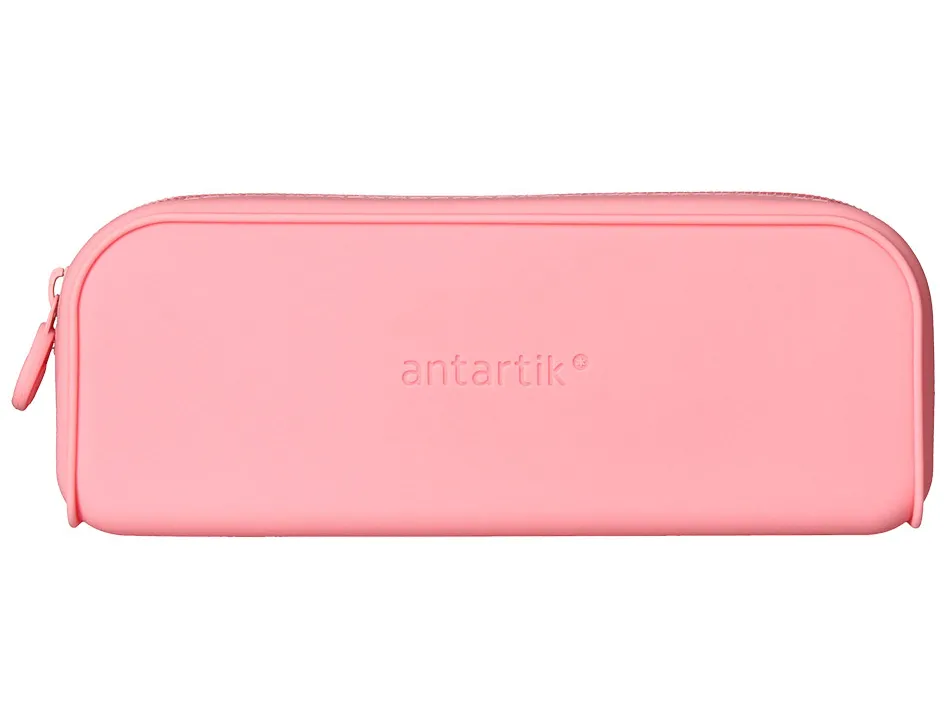 Fourre-tout antartik rectangulaire 1 compartiment en silicone modele prisma 185x50x75mm coloris rose