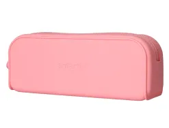 Fourre-tout antartik rectangulaire 1 compartiment en silicone modele prisma 185x50x75mm coloris rose