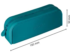 Fourre-tout antartik rectangulaire 1 compartiment en silicone modele prisma 185x50x75mm coloris turquoise