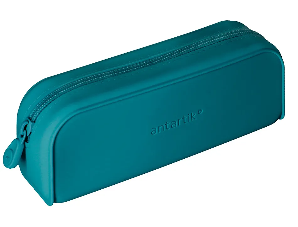 Fourre-tout antartik rectangulaire 1 compartiment en silicone modele prisma 185x50x75mm coloris turquoise
