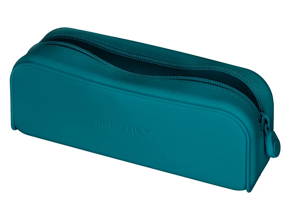 Fourre-tout antartik rectangulaire 1 compartiment en silicone modele prisma 185x50x75mm coloris turquoise