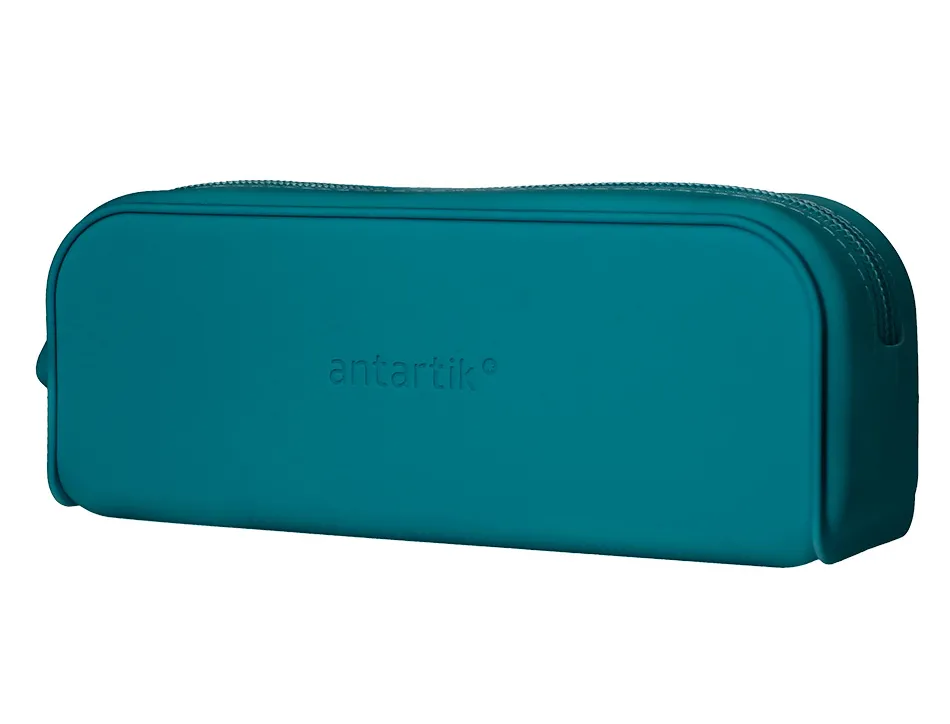 Fourre-tout antartik rectangulaire 1 compartiment en silicone modele prisma 185x50x75mm coloris turquoise