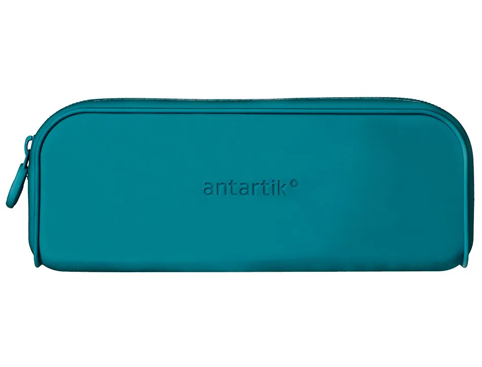 Fourre-tout antartik rectangulaire 1 compartiment en silicone modele prisma 185x50x75mm coloris turquoise