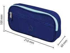 Fourre-tout antartik rectangulaire 2 compartiments modele fusion flex 100x60x220mm coloris bleu