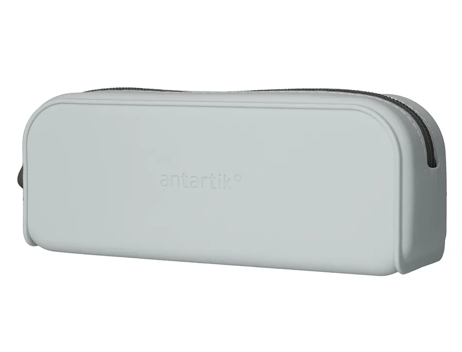 Fourre-tout antartik rectangulaire 1 compartiment en silicone modele prisma 185x50x75mm coloris gris