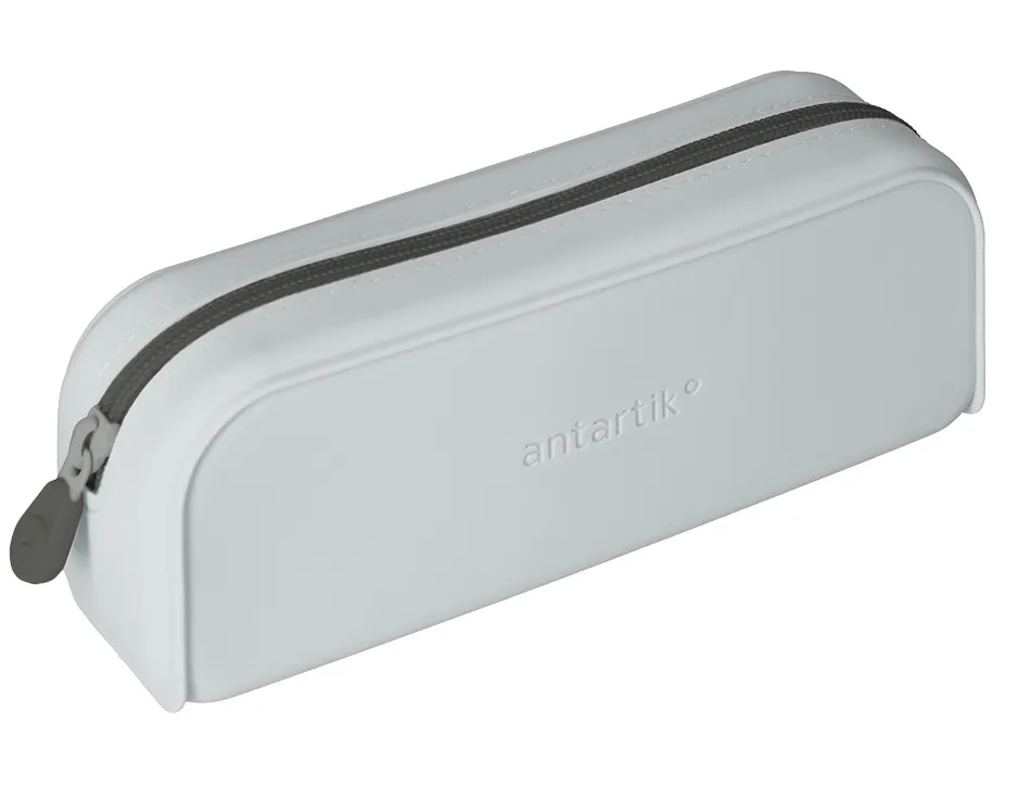 Fourre-tout antartik rectangulaire 1 compartiment en silicone modele prisma 185x50x75mm coloris gris