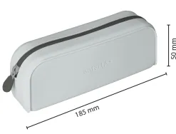 Fourre-tout antartik rectangulaire 1 compartiment en silicone modele prisma 185x50x75mm coloris gris
