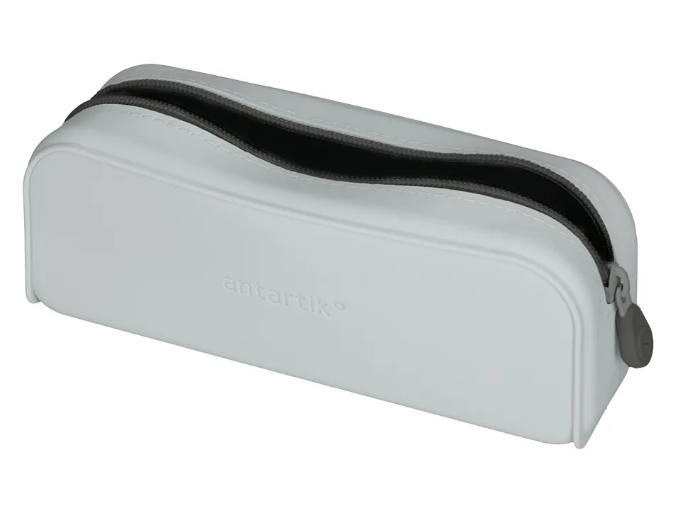 Fourre-tout antartik rectangulaire 1 compartiment en silicone modele prisma 185x50x75mm coloris gris