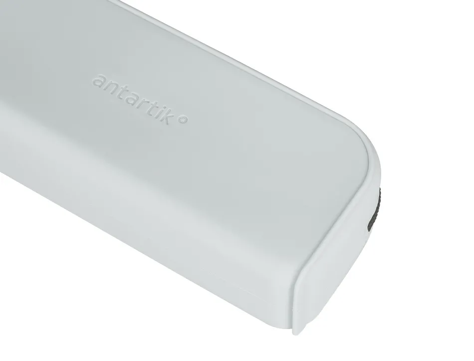 Fourre-tout antartik rectangulaire 1 compartiment en silicone modele prisma 185x50x75mm coloris gris