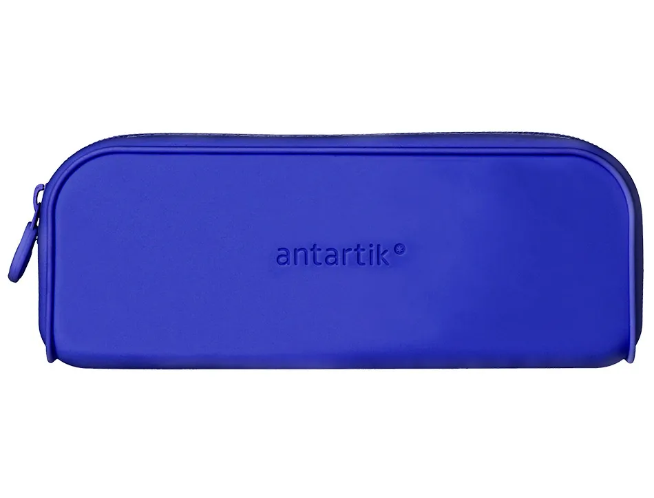 Fourre-tout antartik rectangulaire 1 compartiment en silicone modele prisma 185x50x75mm coloris bleu