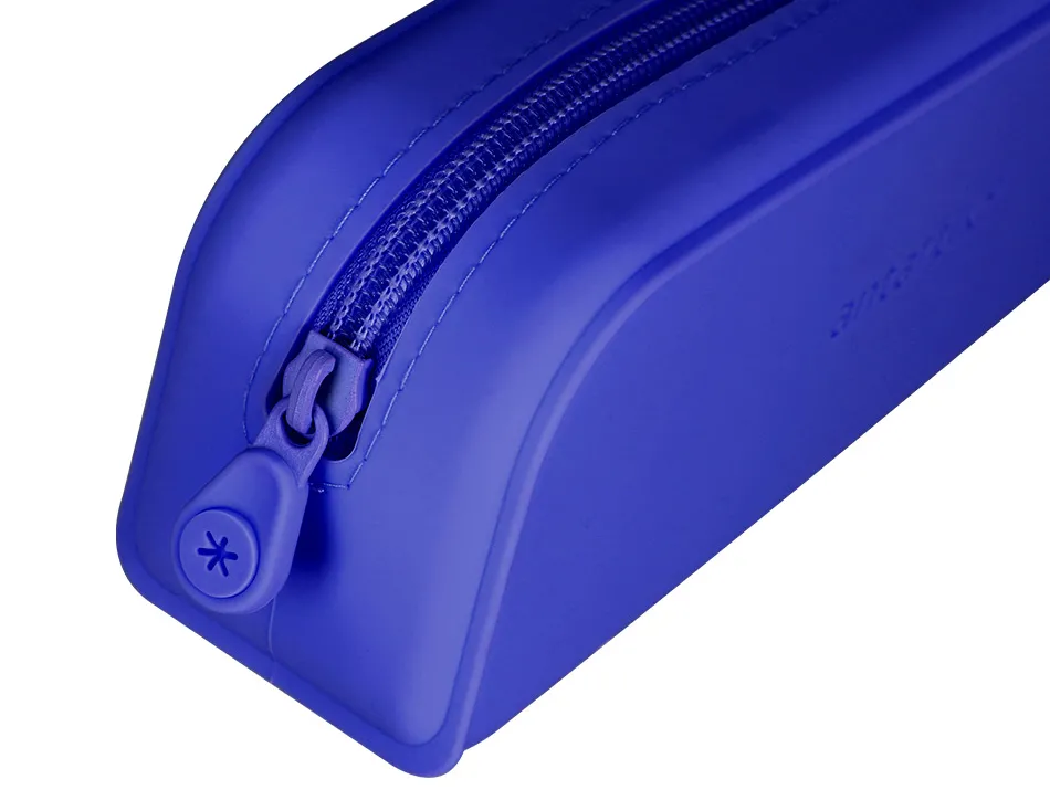 Fourre-tout antartik rectangulaire 1 compartiment en silicone modele prisma 185x50x75mm coloris bleu