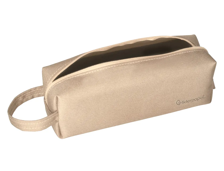 Fourre-tout liderpapel 1 compartiment avec anse 21x7cm coloris beige