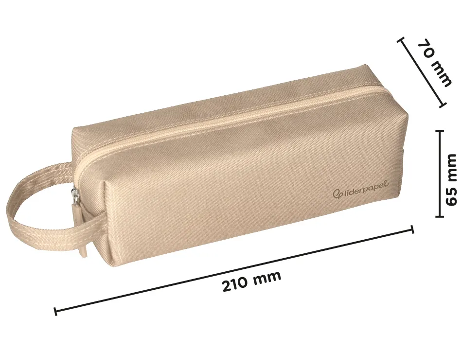 Fourre-tout liderpapel 1 compartiment avec anse 21x7cm coloris beige