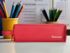 Fourre-tout liderpapel 1 compartiment avec anse 21x7cm coloris rouge