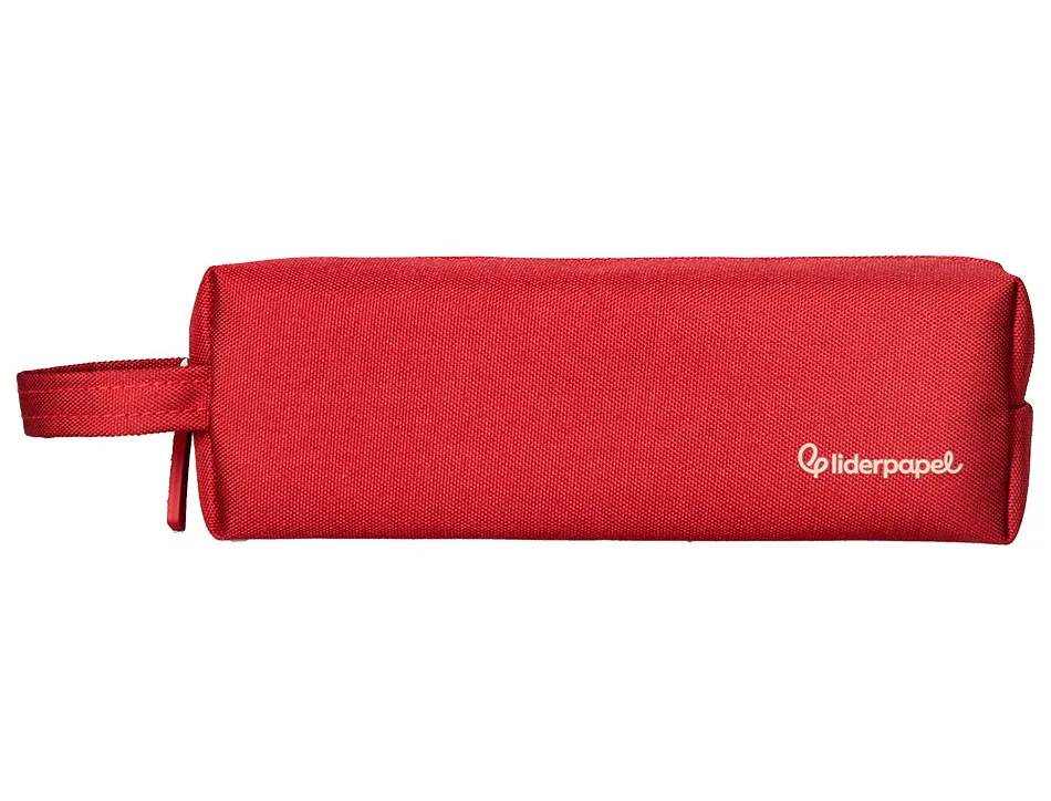 Fourre-tout liderpapel 1 compartiment avec anse 21x7cm coloris rouge