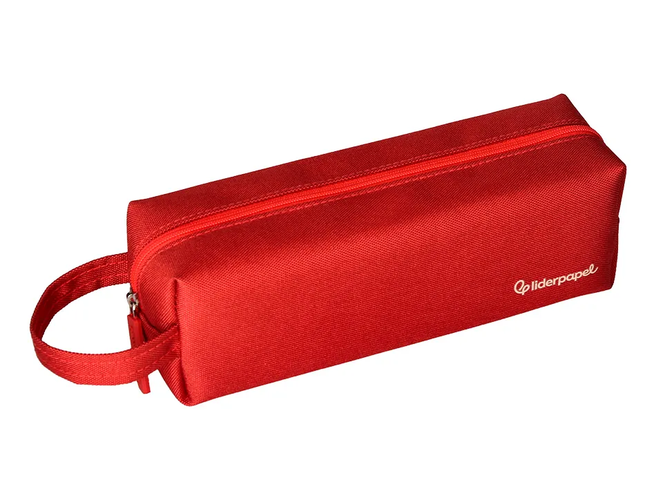Fourre-tout liderpapel 1 compartiment avec anse 21x7cm coloris rouge