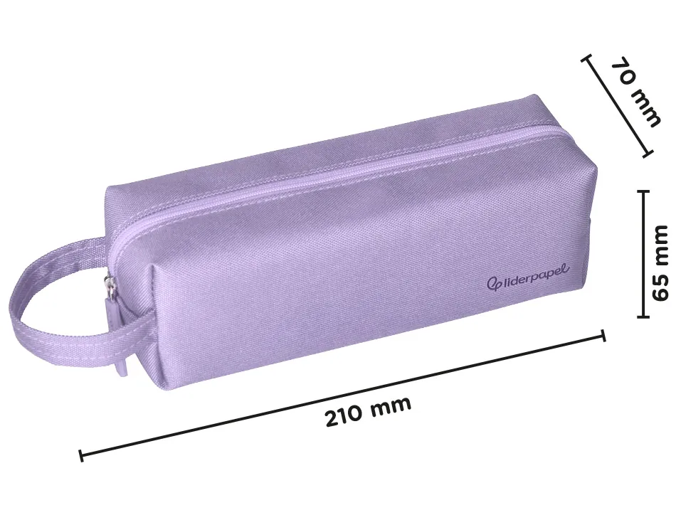 Fourre-tout liderpapel 1 compartiment avec anse 21x7cm coloris lilas