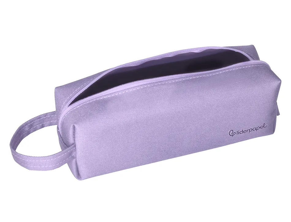 Fourre-tout liderpapel 1 compartiment avec anse 21x7cm coloris lilas