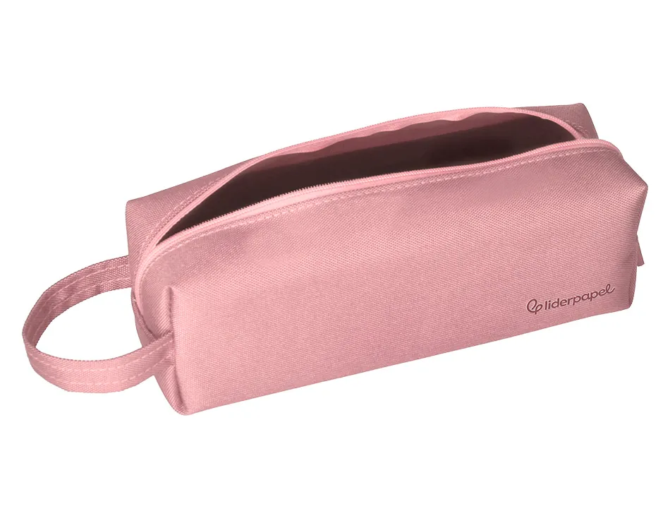 Fourre-tout liderpapel 1 compartiment avec anse 21x7cm coloris rose