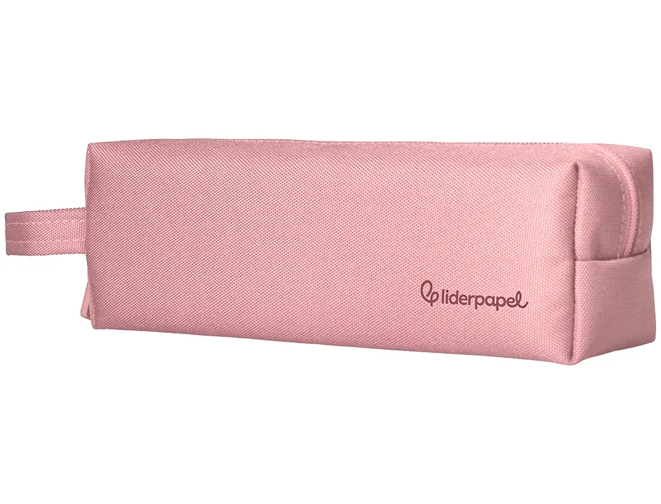Fourre-tout liderpapel 1 compartiment avec anse 21x7cm coloris rose
