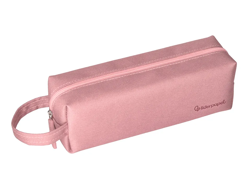 Fourre-tout liderpapel 1 compartiment avec anse 21x7cm coloris rose
