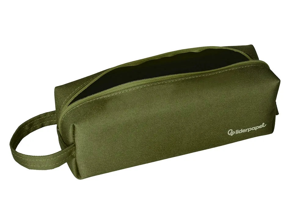 Fourre-tout liderpapel 1 compartiment avec anse 21x7cm coloris vert militaire