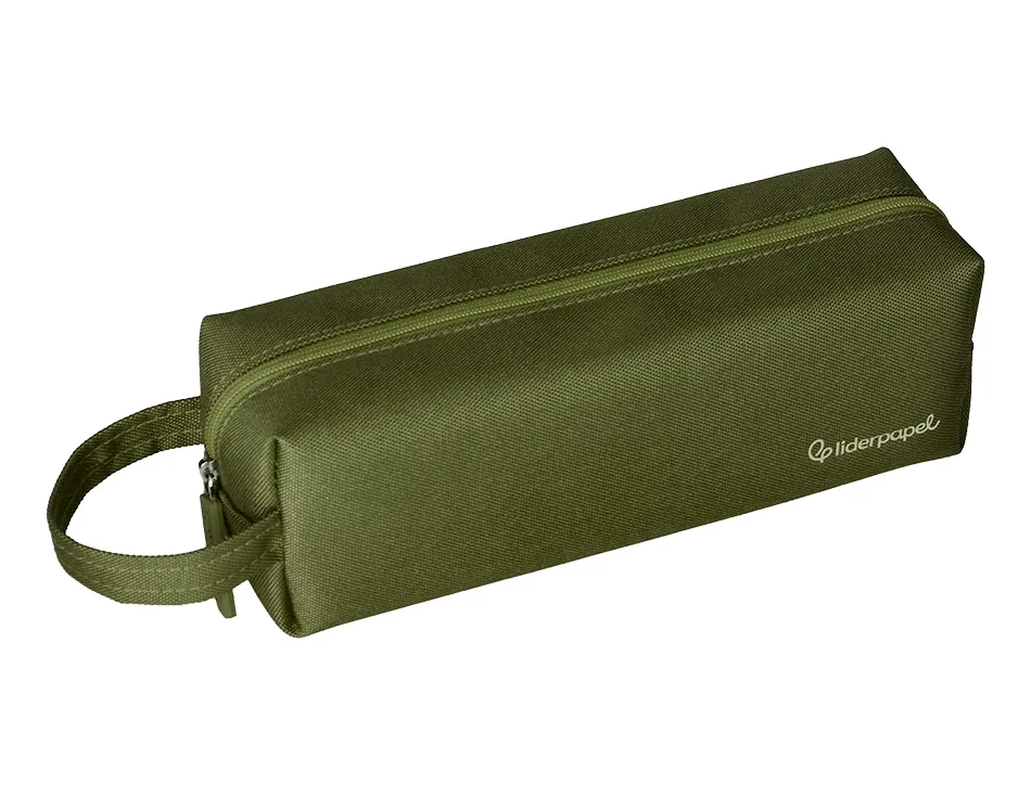 Fourre-tout liderpapel 1 compartiment avec anse 21x7cm coloris vert militaire