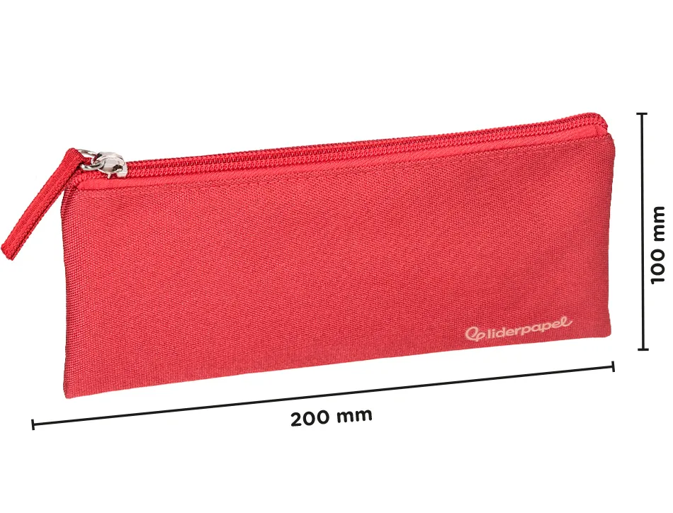 Fourre-tout liderpapel plat 1 compartiment 20x10cm coloris rouge
