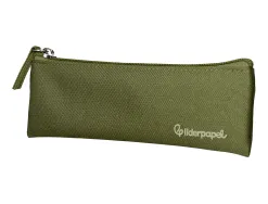 Fourre-tout liderpapel plat mince 1 compartiment 20x6cm coloris vert militaire