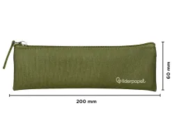 Fourre-tout liderpapel plat mince 1 compartiment 20x6cm coloris vert militaire