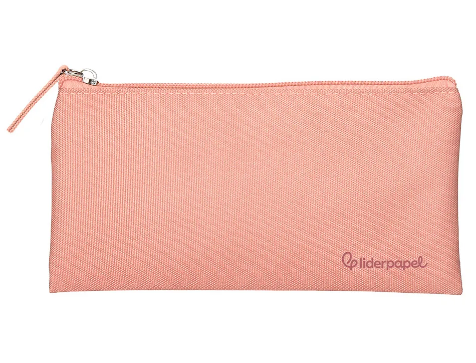 Fourre-tout liderpapel plat 1 compartiment 20x10cm coloris rose peche