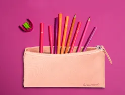 Fourre-tout liderpapel plat 1 compartiment 20x10cm coloris rose peche