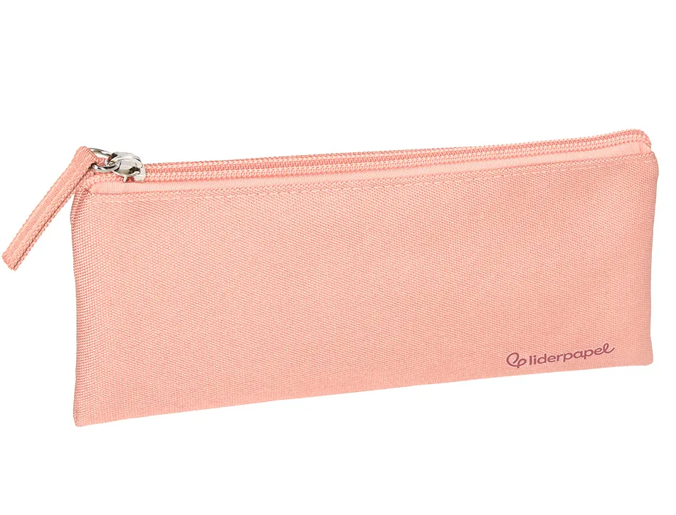 Fourre-tout liderpapel plat 1 compartiment 20x10cm coloris rose peche